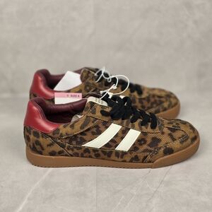 Steve Madden Leopard Print Sneakers with Red Accents